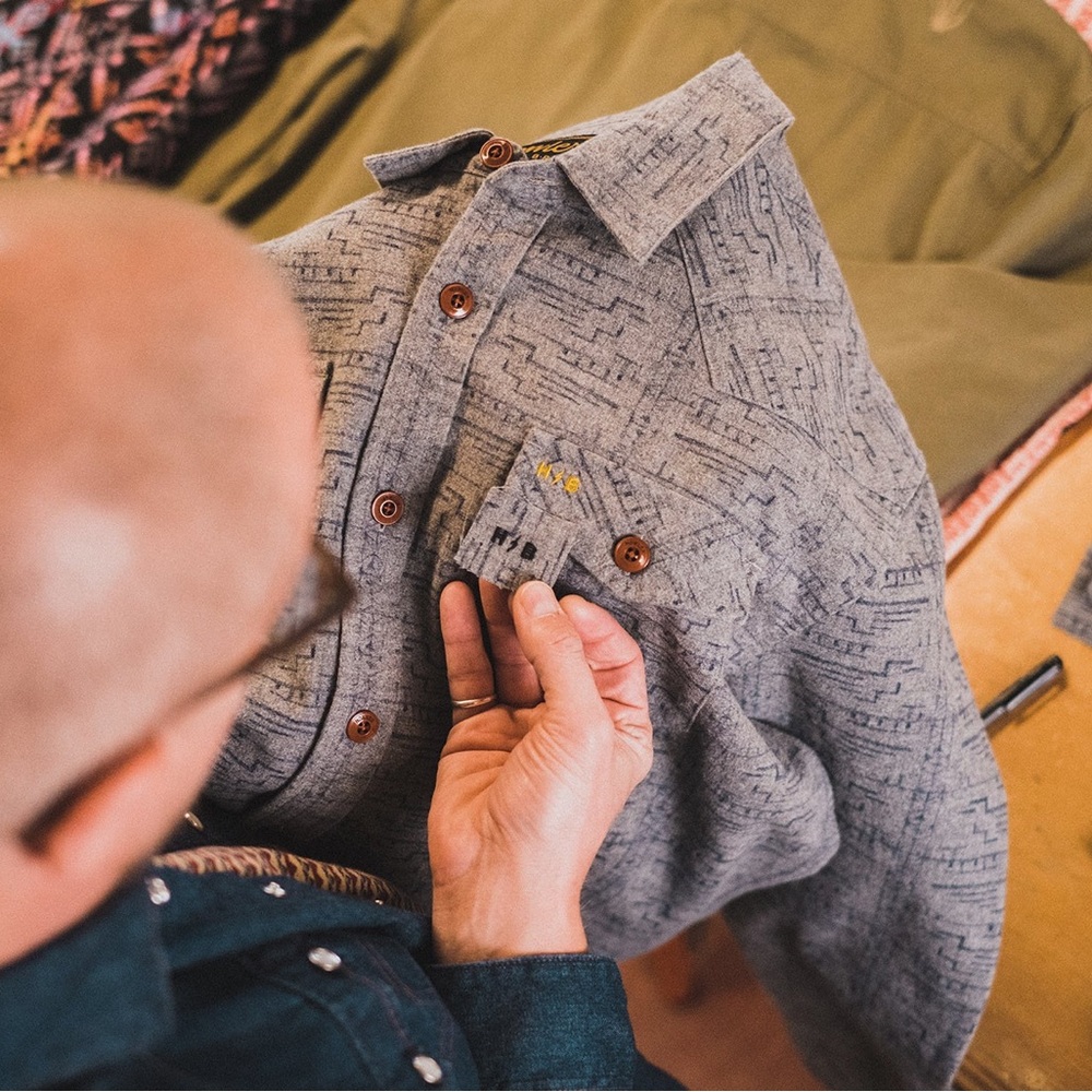 Howler Brothers Gray Patterned Casual Button-Down Shirt